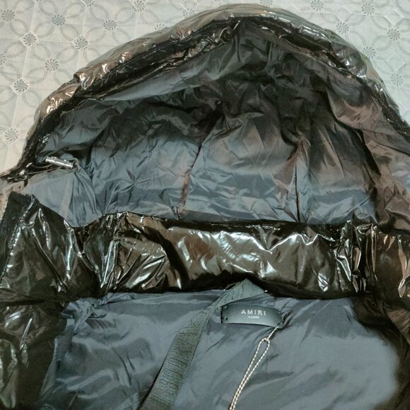 Amiri Shiny Down Gilet Puffer Vest Black Size XL - Picture 6 of 9